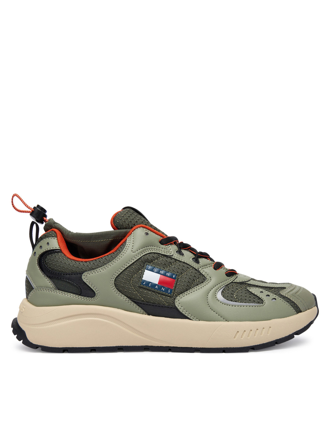 Sneakersy Tommy Jeans Tjm Runner Mix Material EM0EM01620 Khaki