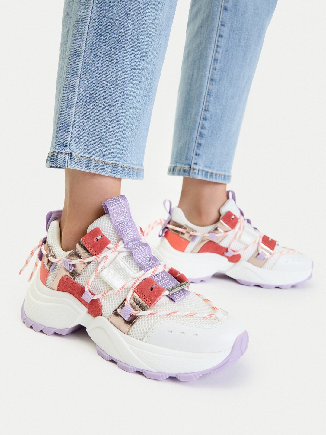 Sneakersy Steve Madden Tazmania SM11002419 Bílá