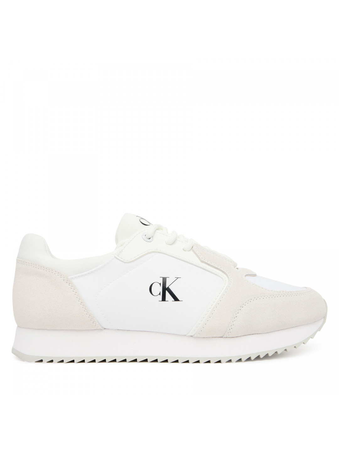 Sneakersy Calvin Klein Jeans Runner Laceup Sock Mg Nylon Mix YW0YW01644 Bílá