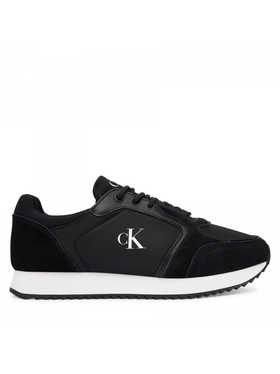 Sneakersy Calvin Klein Jeans Runner Laceup Sock Mg Nylon Mix YW0YW01644 Černá